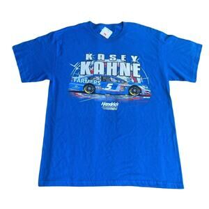NWT NASCAR Kasey Kahne Mens Large Racing Graphic Tee T-Shirt Blue Streetwear